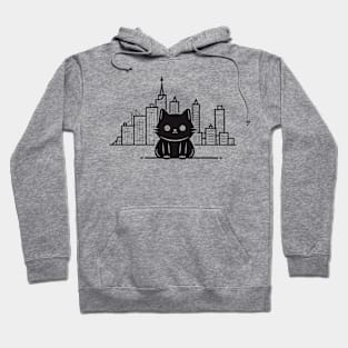 Cat Cityscape Furry Cute Vector Graphic Hoodie